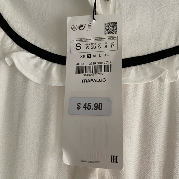 ZARA Trafaluc • NWT Peasant Blouse - Picture 3 of 6